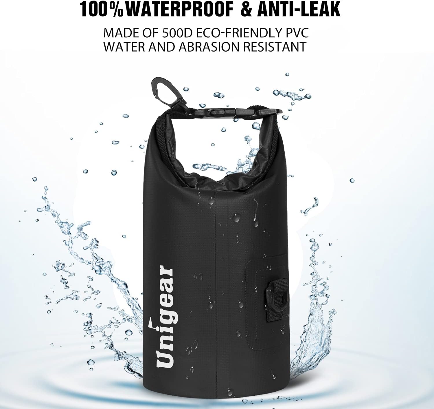 Detalle 2 de Unigear 2L Floating Waterproof Dry Bag with Roll-Top Closure and Phone Case