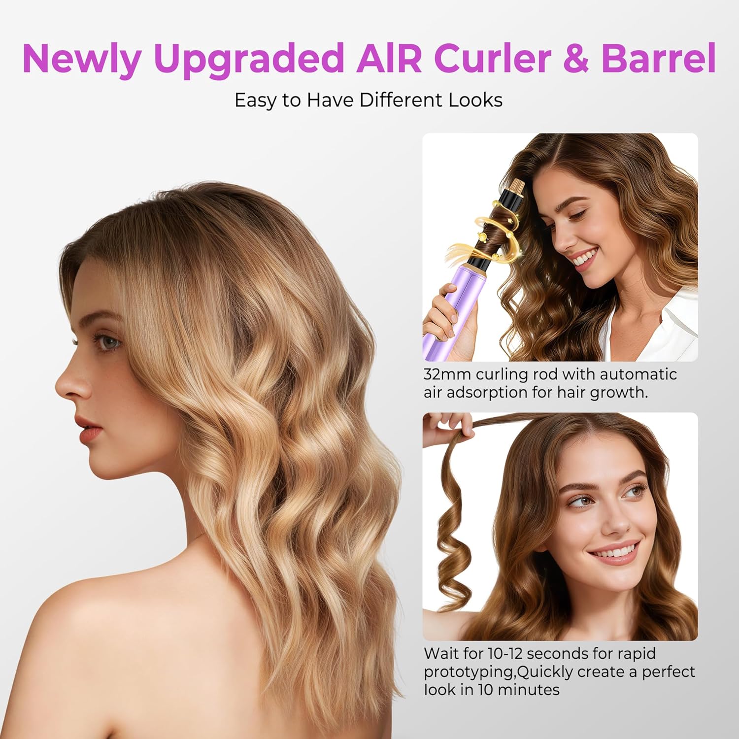 Thumbnail 1 de UMIGA Nuovo Airstyler 5 in 1 set spazzole per asciugacapelli con ferro arricciacapelli ad aria calda da 30 mm e 1000 W