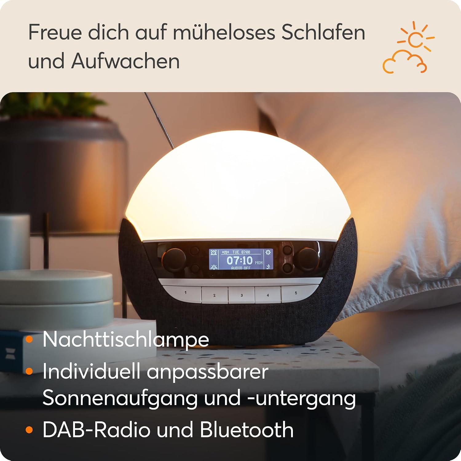 Thumbnail 1 de Lumie Bodyclock Luxe 750DAB Lichtwecker mit DAB-Radio, Bluetooth-Lautsprecher & wenig Blaulicht