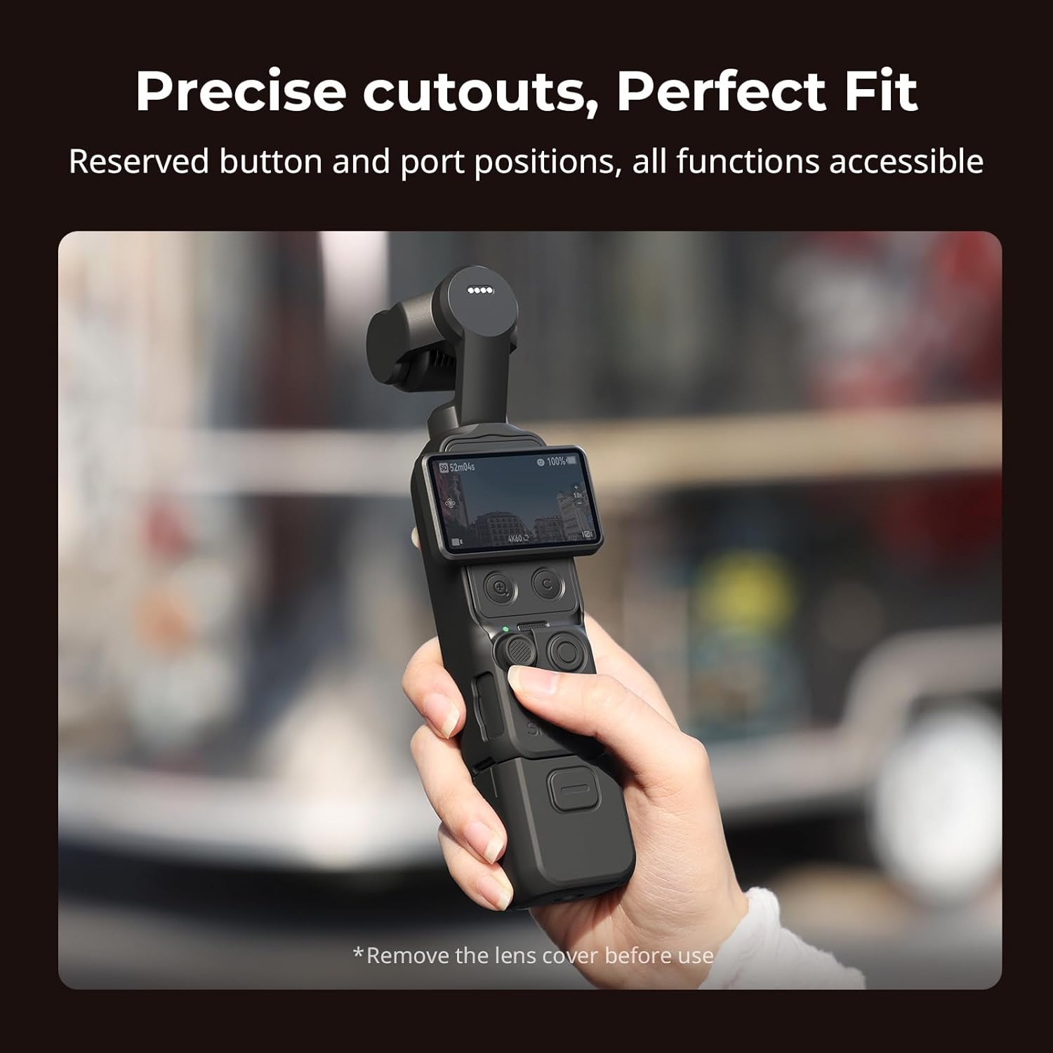 Detalle de SmallRig Étui de Protection en Silicone pour DJI Osmo Pocket 4 – Kit modulaire avec écran trempé et dragonne