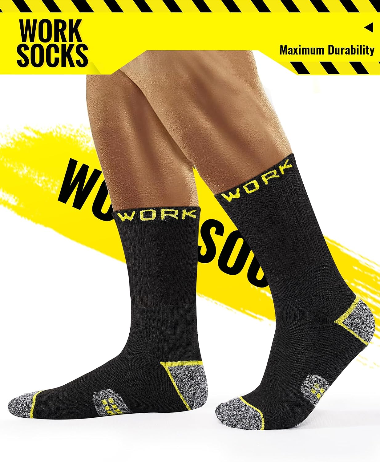 Detalle de Effeet Men's Work Socks Heavy Duty Cushioned Crew Durable 10 Pairs