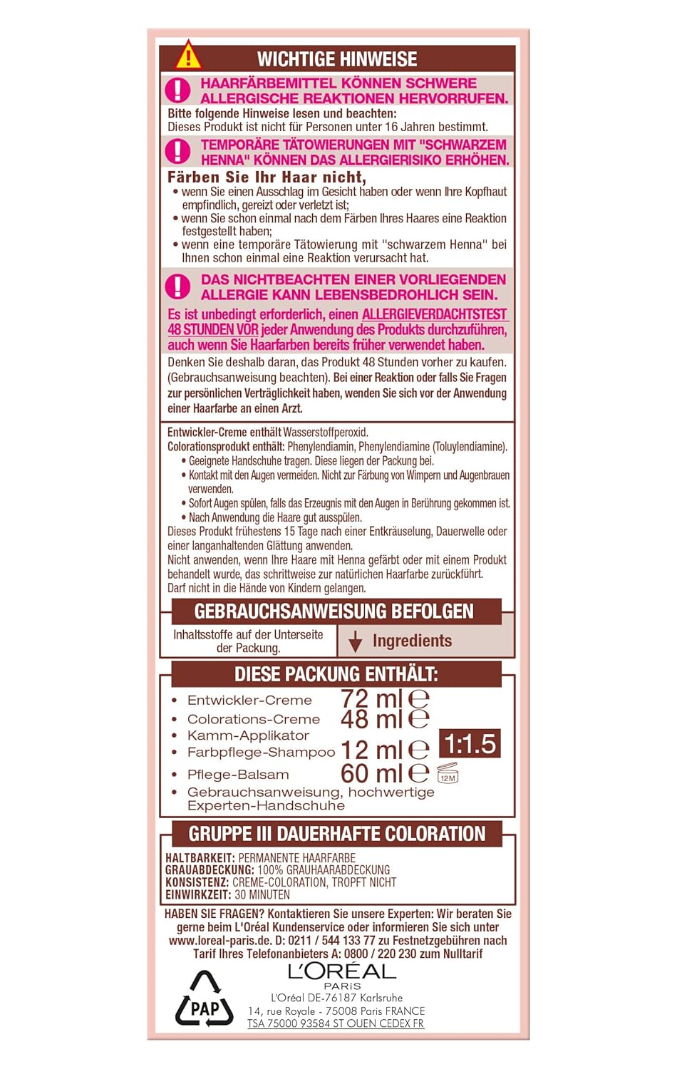 Detalle de L’Oréal Paris Excellence Creme Nr. 5U Hellbraun – Permanente Haarfarbe ohne Ammoniak