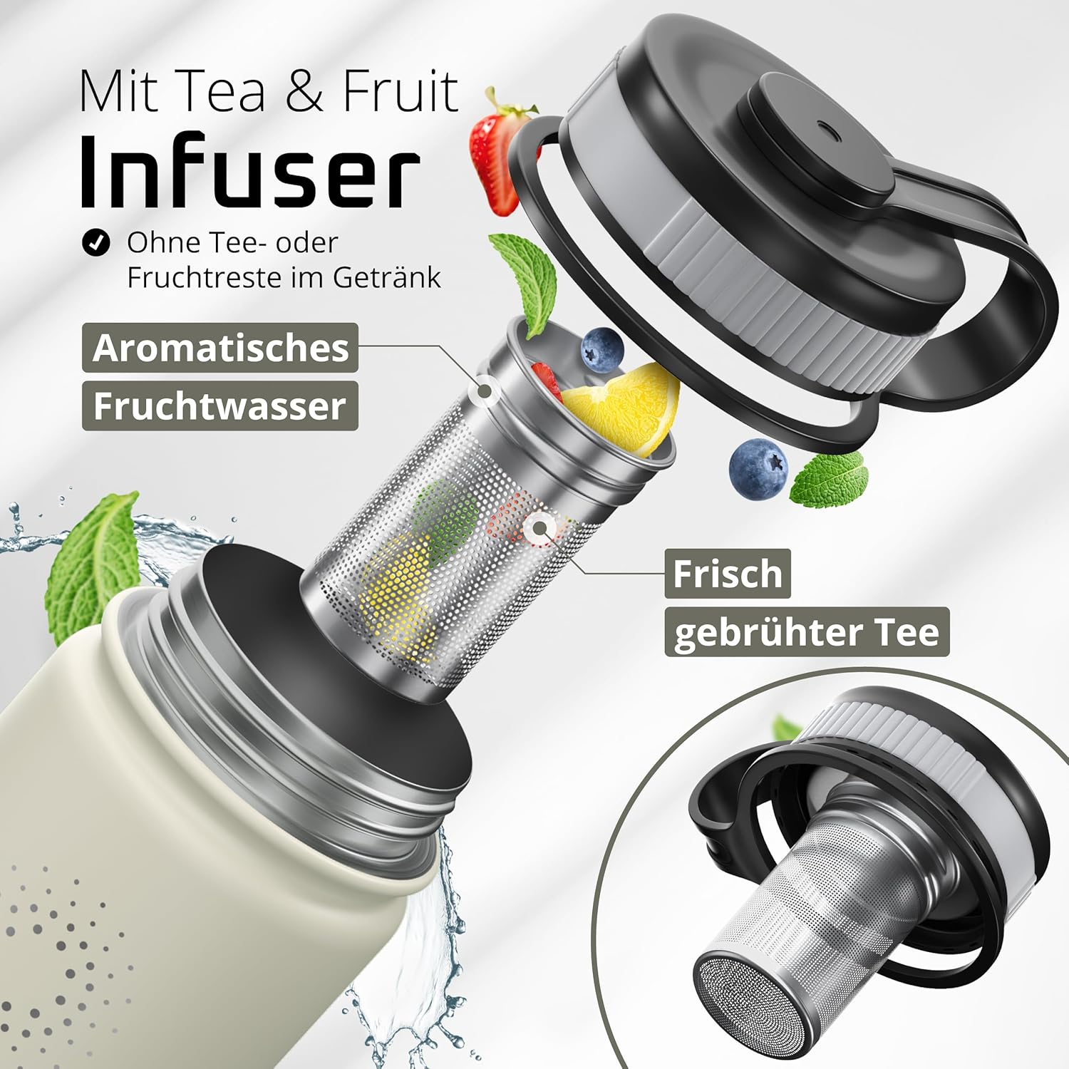 Thumbnail 5 de ACTIVE FLASK Edelstahl-Trinkflasche mit 3 Deckeln – 680 ml, BPA-frei, auslaufsicher