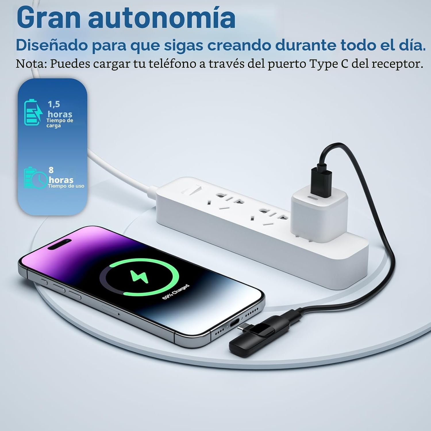 Thumbnail 6 de voijump Mini Mic Pro: micrófono inalámbrico de solapa para iPhone, iPad y Android (paquete 2)
