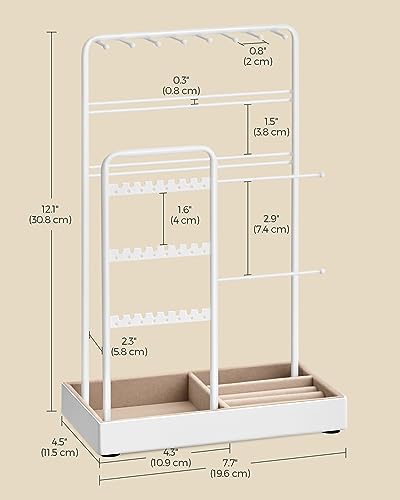 Detalle de SONGMICS Jewellery Stand, Jewellery Display Stand with Velvet Tray