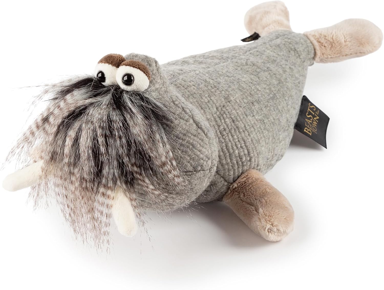 Detalle de Sigikid Hipster Hip BeastsTown – pluszowy manat w szaro-brązowym kolorze