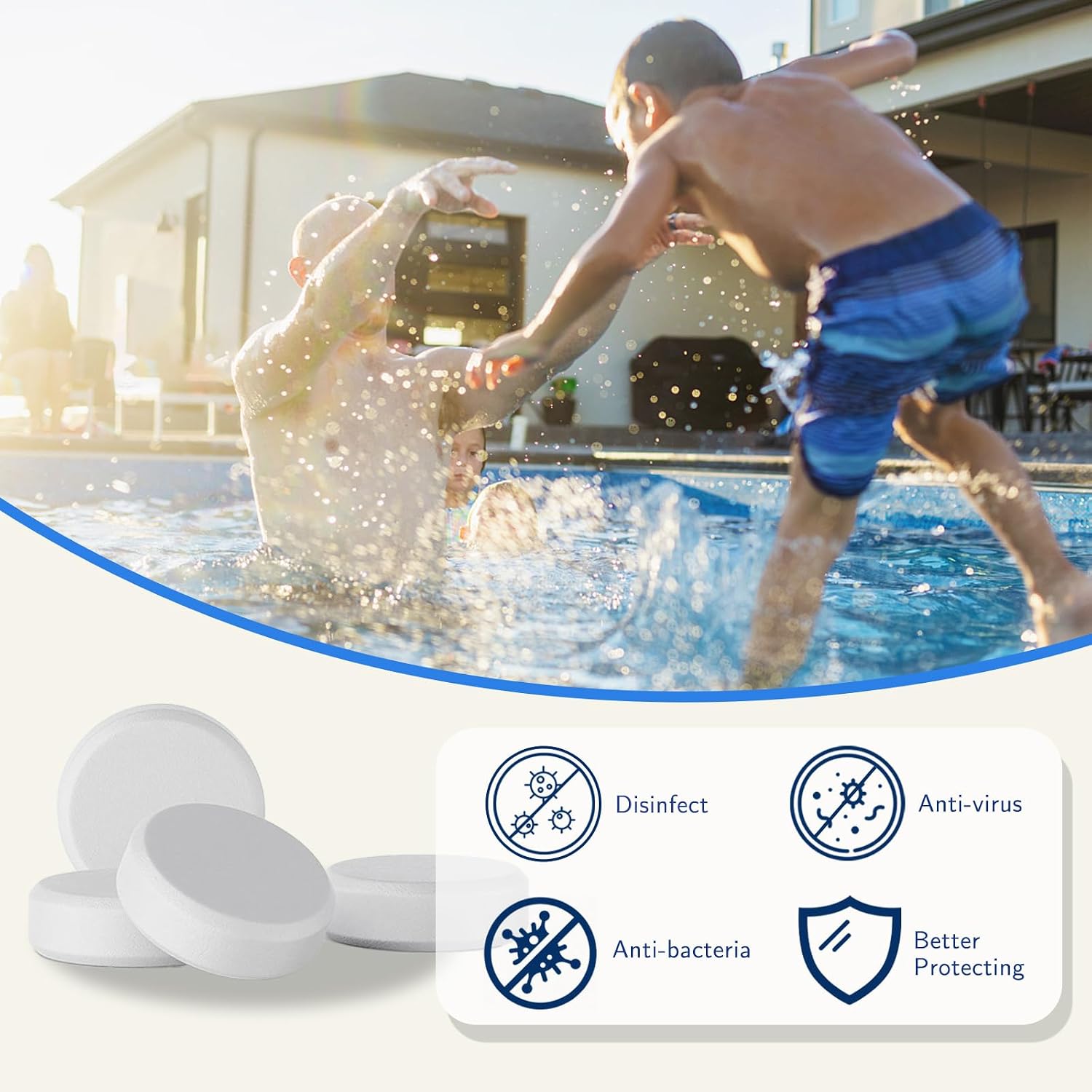 Detalle de Fox·Bunny Chlorine Tablets for Hot Tub: 40 x 20g 4-in-1 Dispenser Tablets