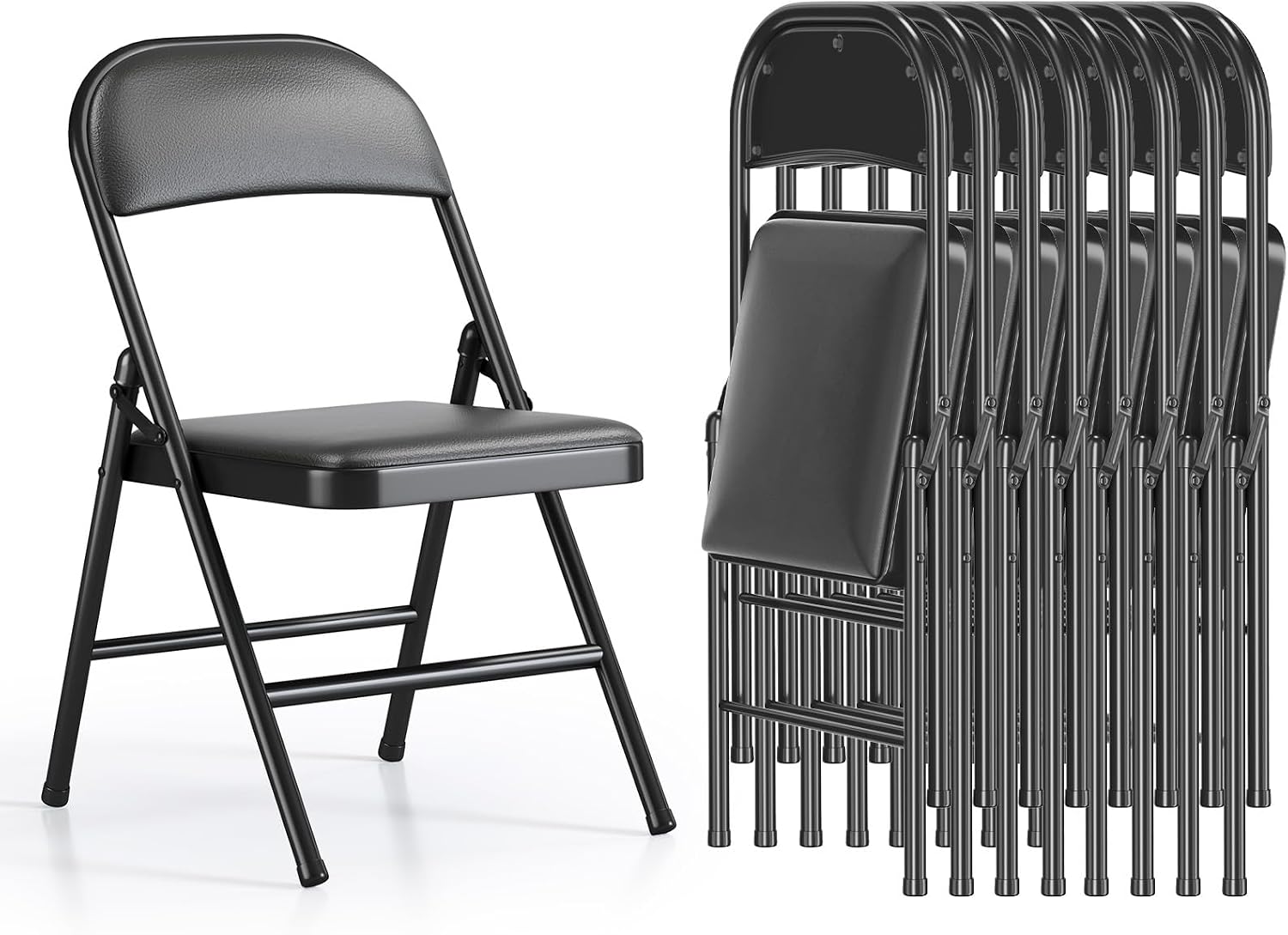 Asdsed Set di 8 Sedie Pieghevoli Imbottite – Comfort, Stabilità e Versatilità per Giardino e Interni