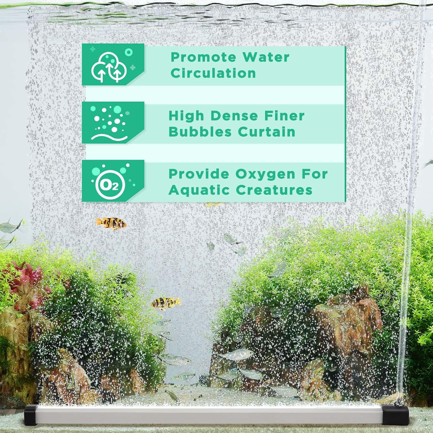 Detalle de hygger Aquarium Bubble Curtain Wall – Quiet Oxygen Diffuser for Freshwater and Saltwater Tanks