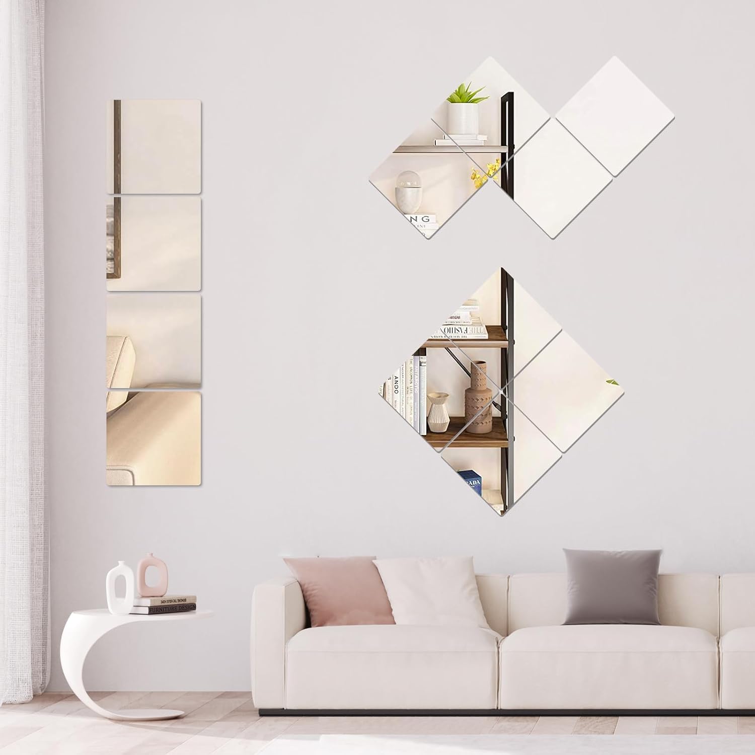 Thumbnail 6 de Hode Miroir Adhésif Mural – Miroir autocollant en plastique 20×20 cm, 8 pièces