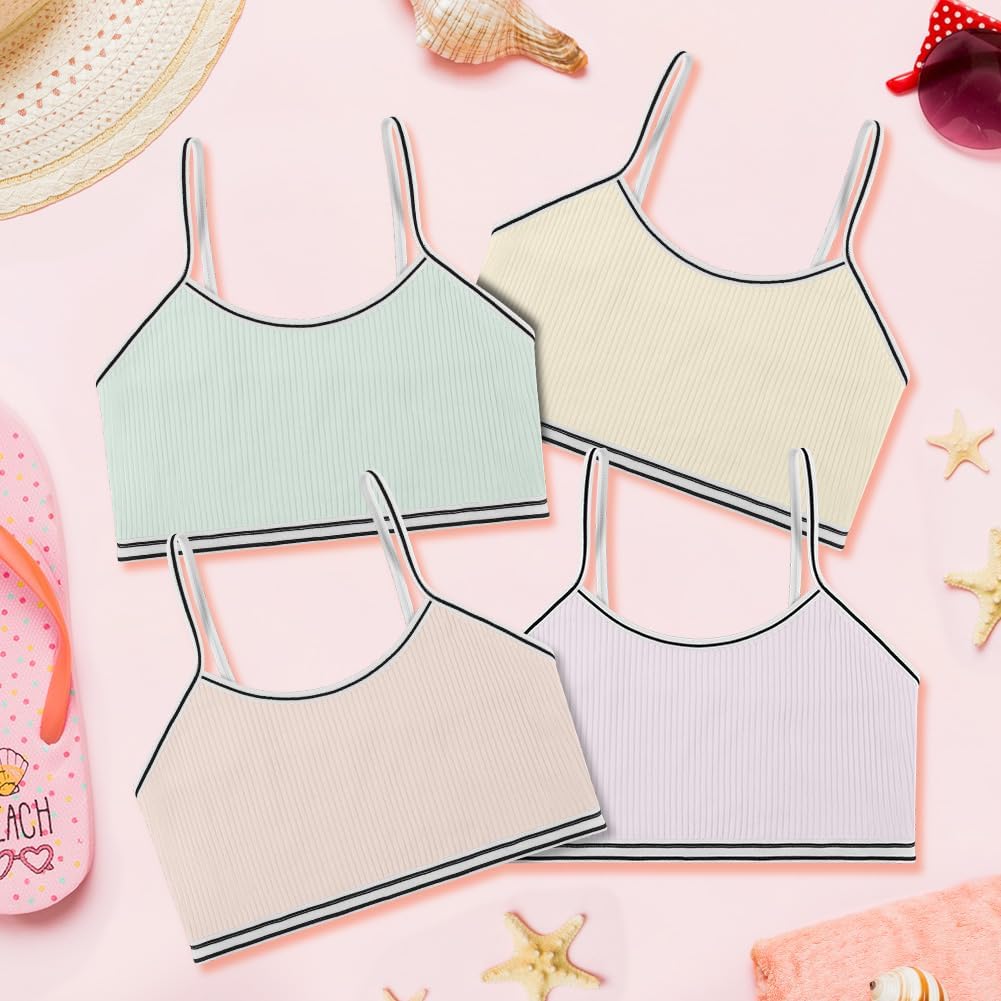 Thumbnail 6 de Flintronic 4 Pezzi Reggiseno Sportivo per Bambine in Cotone – Comfort, Assorbimento e Libertà di Movimento