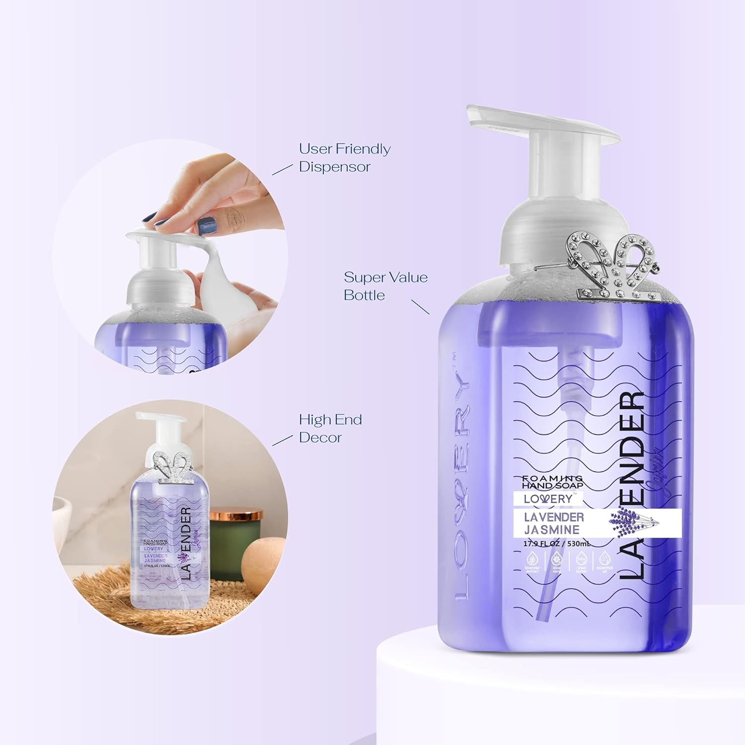 Detalle de Lovery Foaming Hand Soap 10 Pack (Aloe + Essential Oils) — Alcohol-Free Citrus Blend, Lemon, Orange, Lime & More