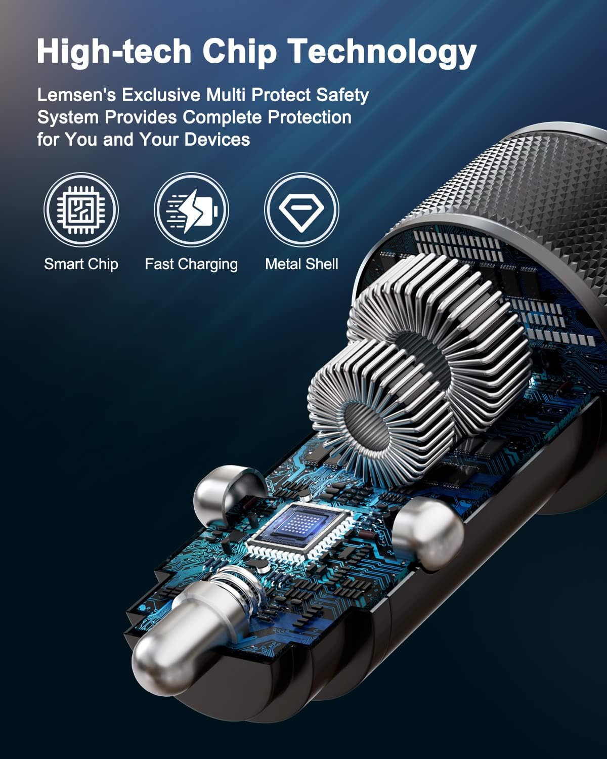 Detalle 2 de Caricatore Auto 60W 2 Porte USB-C