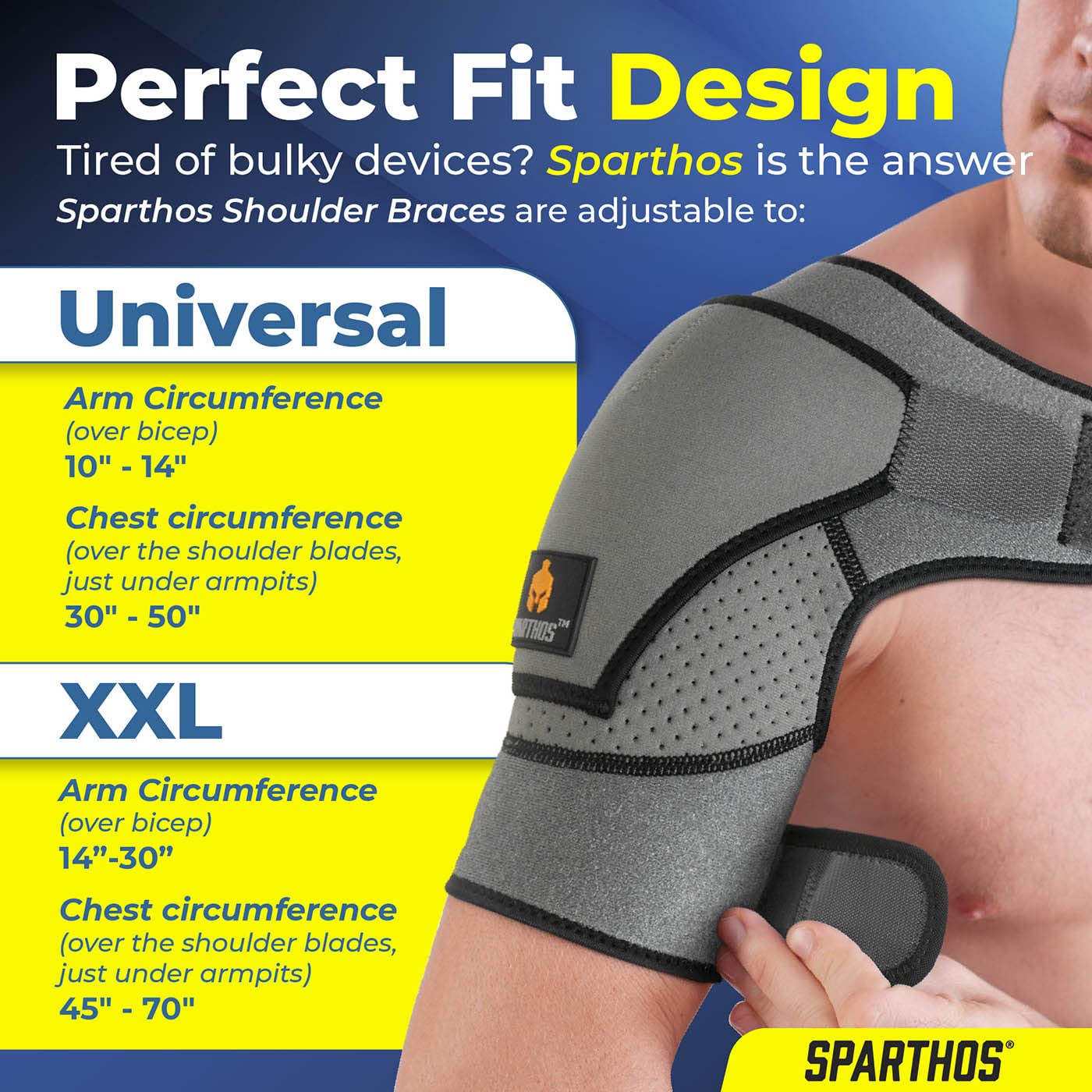 Detalle de Sparthos Shoulder Brace - Adjustable Support Sleeve for Rotator Cuff & Shoulder Stability
