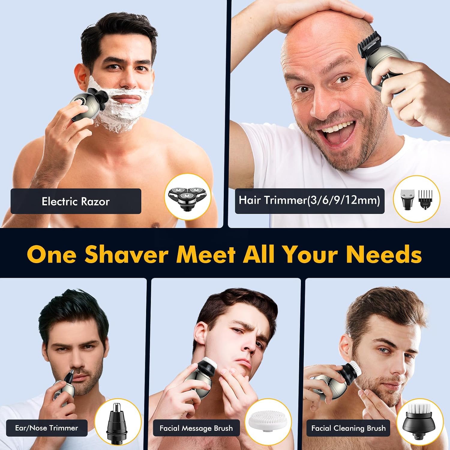 Thumbnail 4 de iWarmbase 5-in-1 Electric Razor 3D Heads