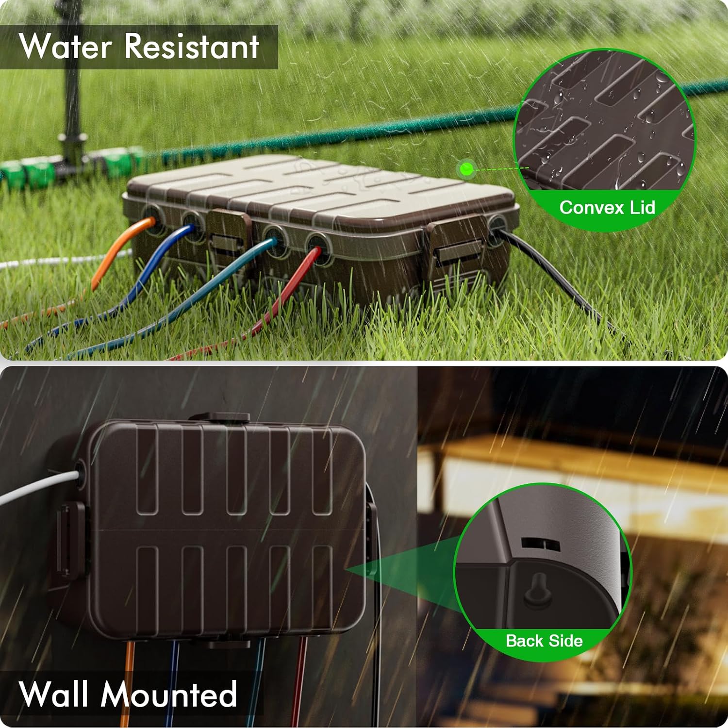 Detalle 2 de RESTMO Extra Large Weatherproof Electrical Box Cover (IP54) for Outdoor Extension Leads and Power Connections