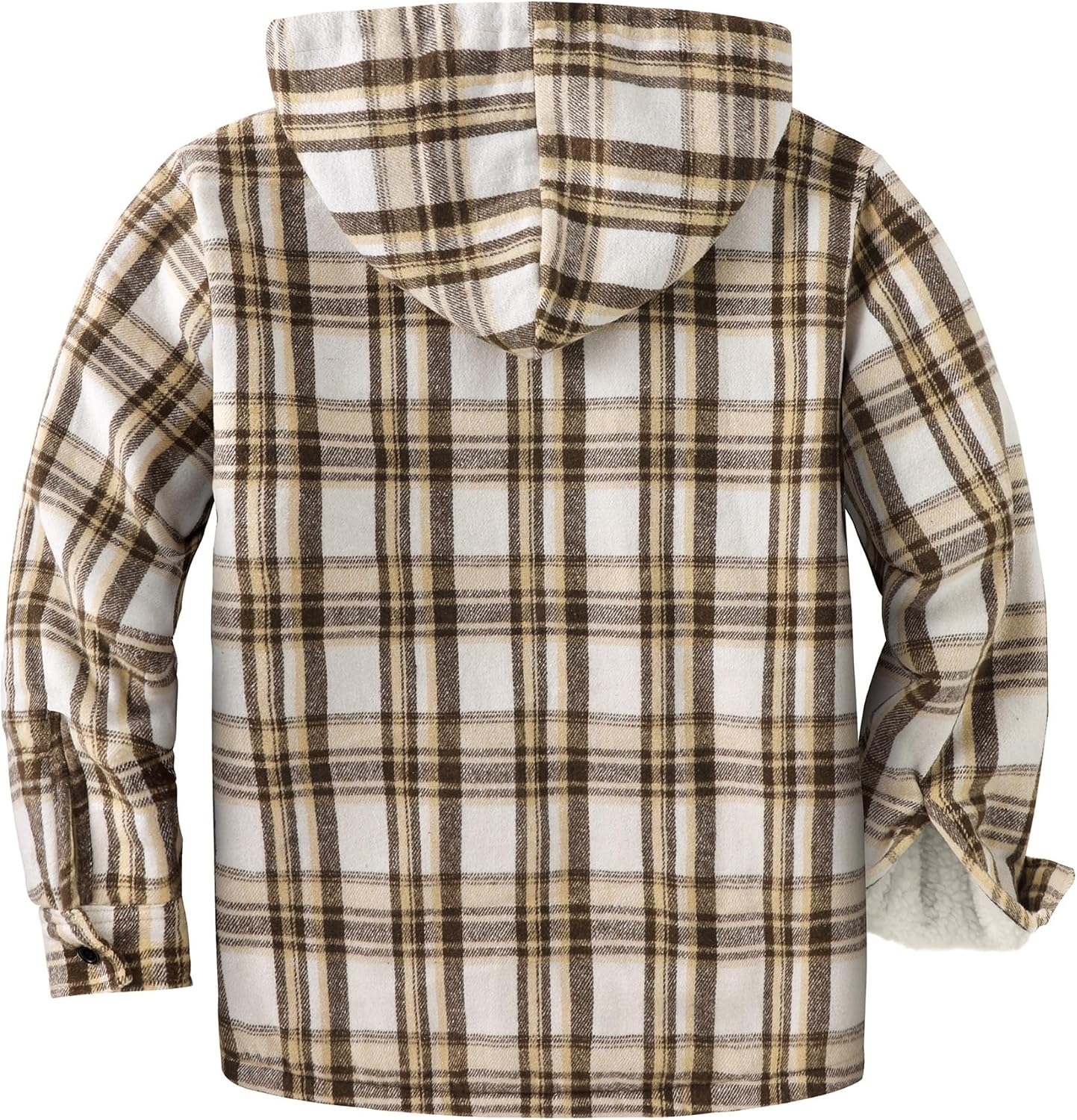 Detalle 2 de Ceoutdoor Men's Plaid Sherpa-Lined Fleece Jacket, Hood, Zip Front, 4 Pockets