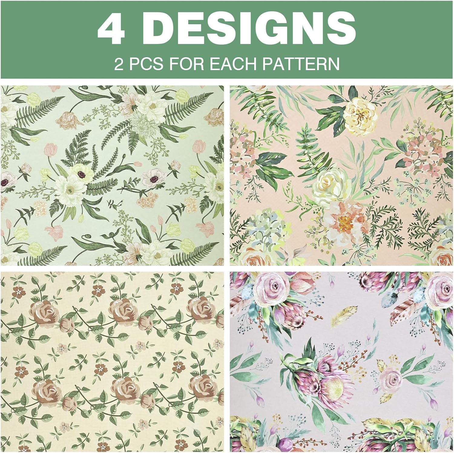 Thumbnail 3 de Kraft Wrapping Paper Sheet with Wild Flower Design – Ideal for Gifts, Crafts and Occasions