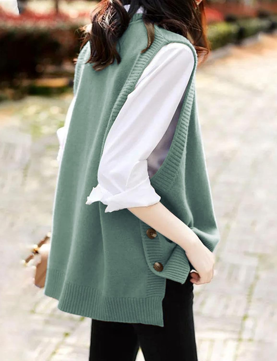 Detalle 2 de Mingzhu Women's Sweater Vest, Ribbed Knit
