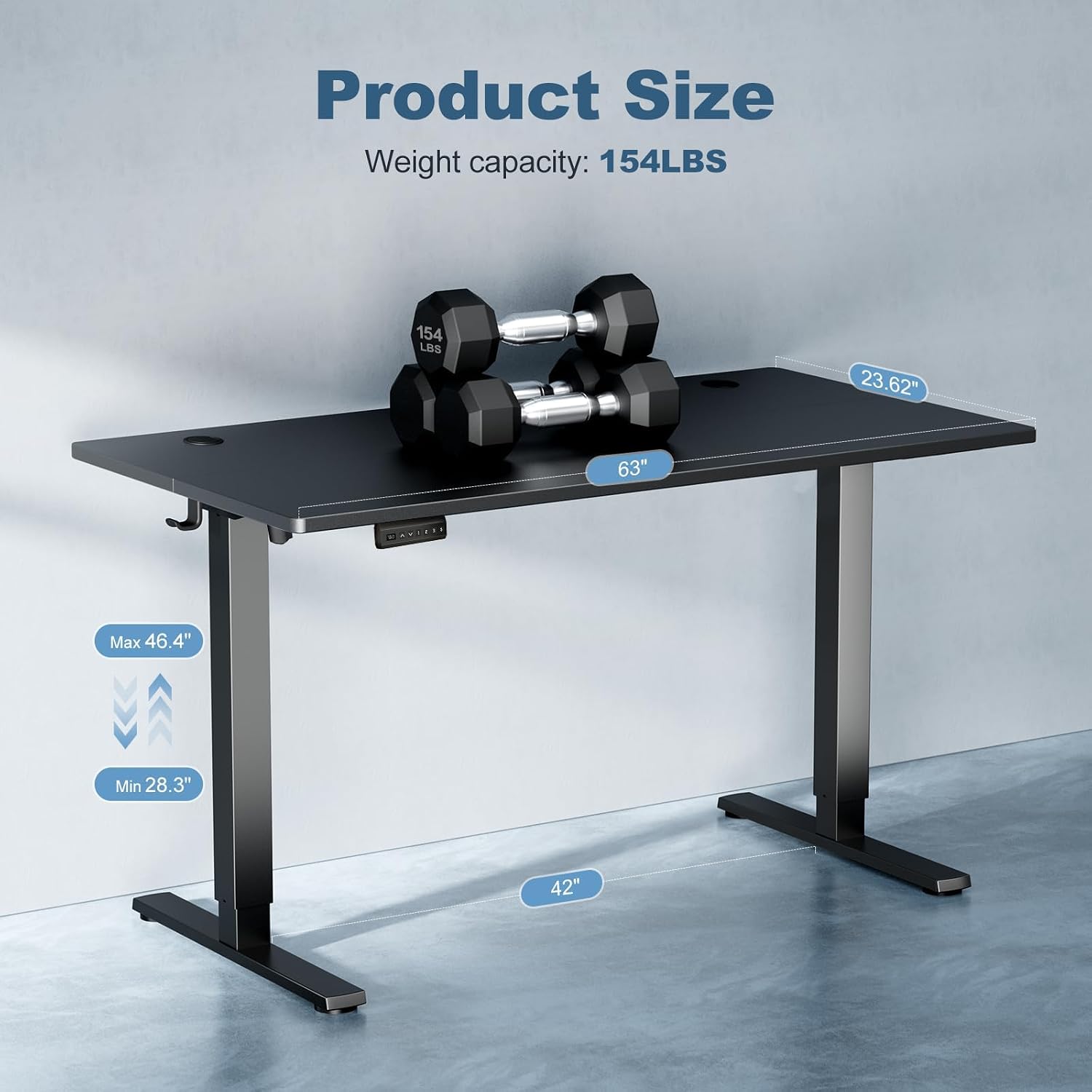 Thumbnail 6 de DUMOS Electric Standing Desk 63-Inch