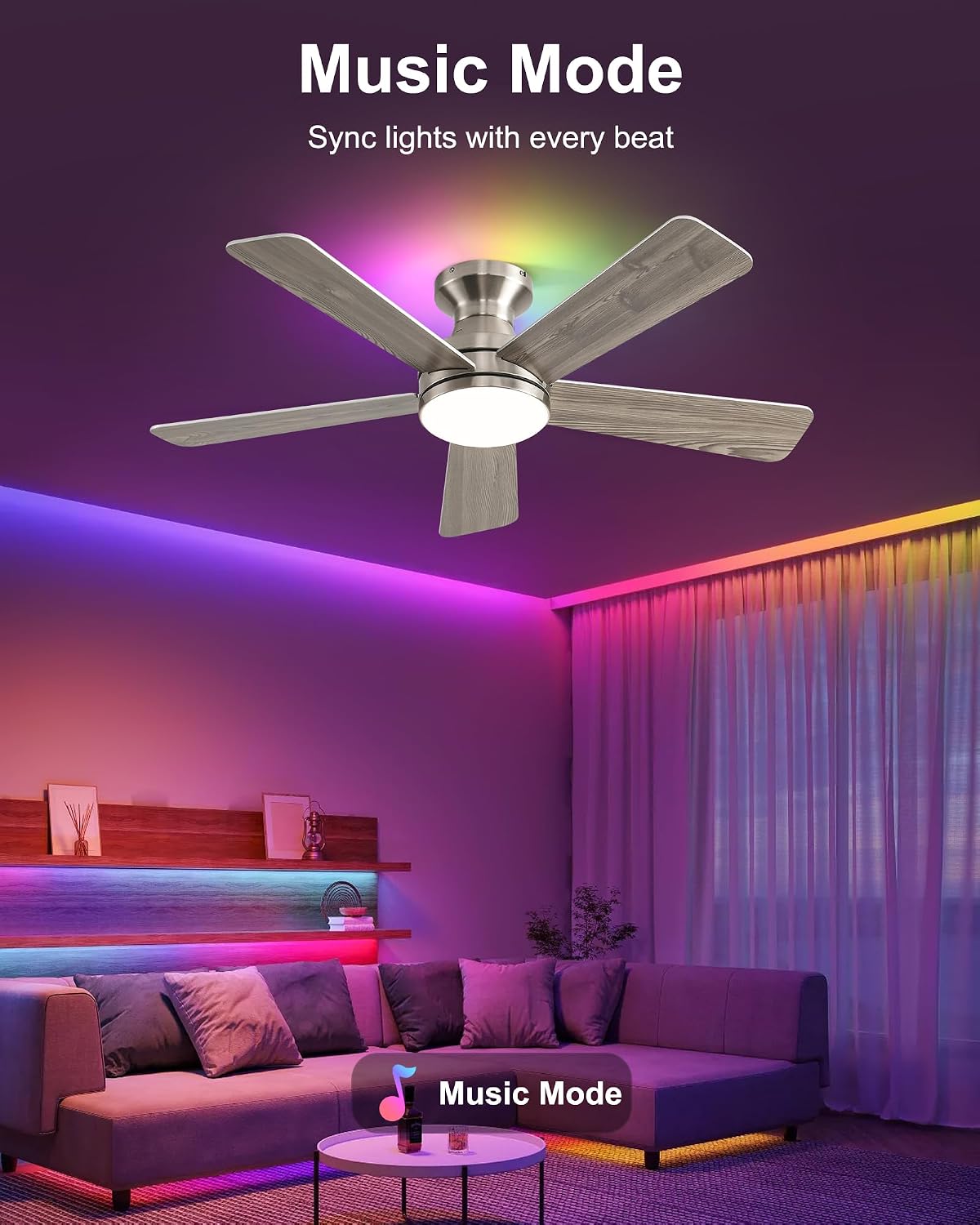 Thumbnail 6 de Ombrin Ceiling Fan with Light, 42-inch