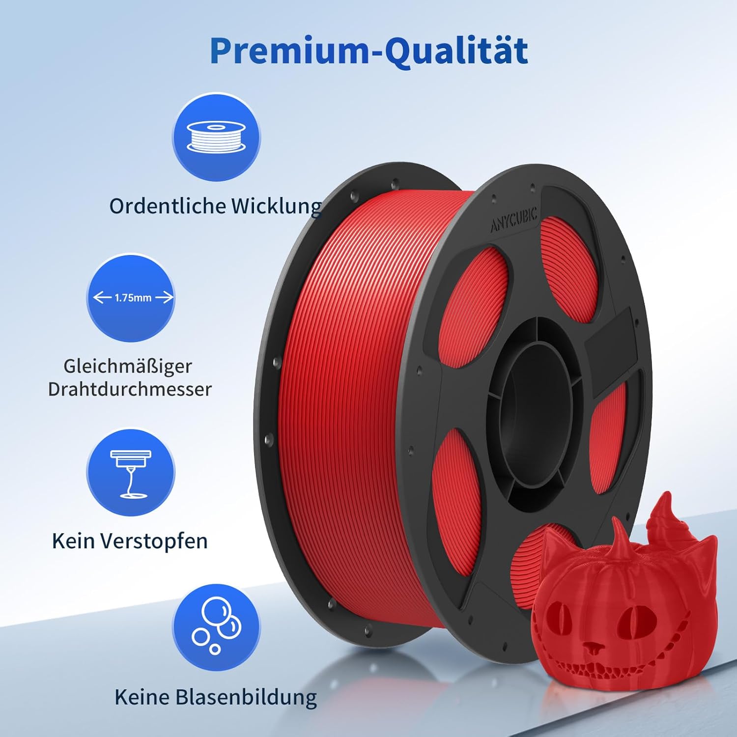 Thumbnail 2 de ANYCUBIC PLA Filament 1,75 mm Refill- & Spool-Kit (1 kg) mit intelligenter Identifikation – rot