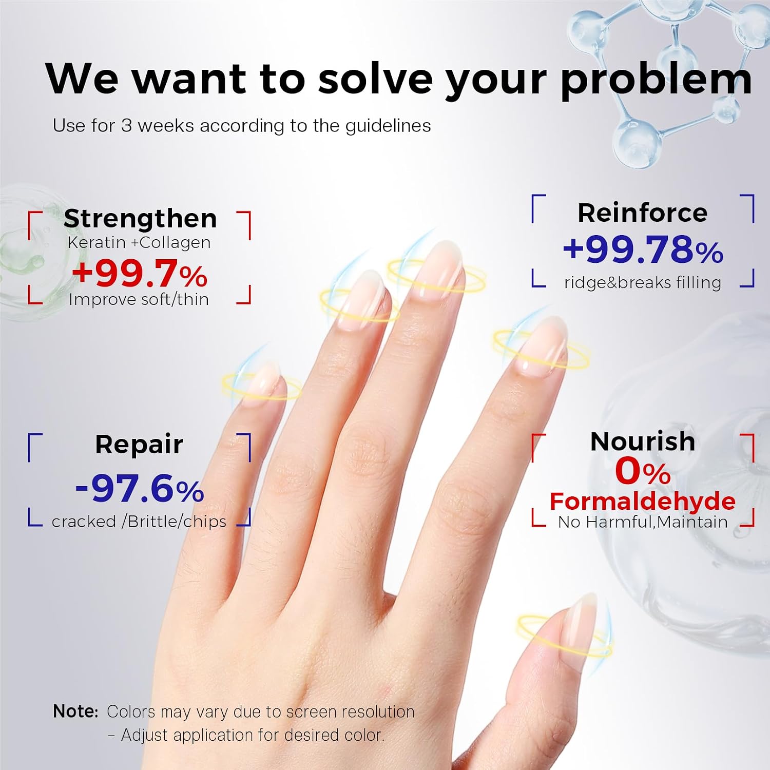 Thumbnail 2 de Morovan Nail Strengthener and Growth Milky White (Keratin + Calcium) Ridge Filler & Nail Repair Polish