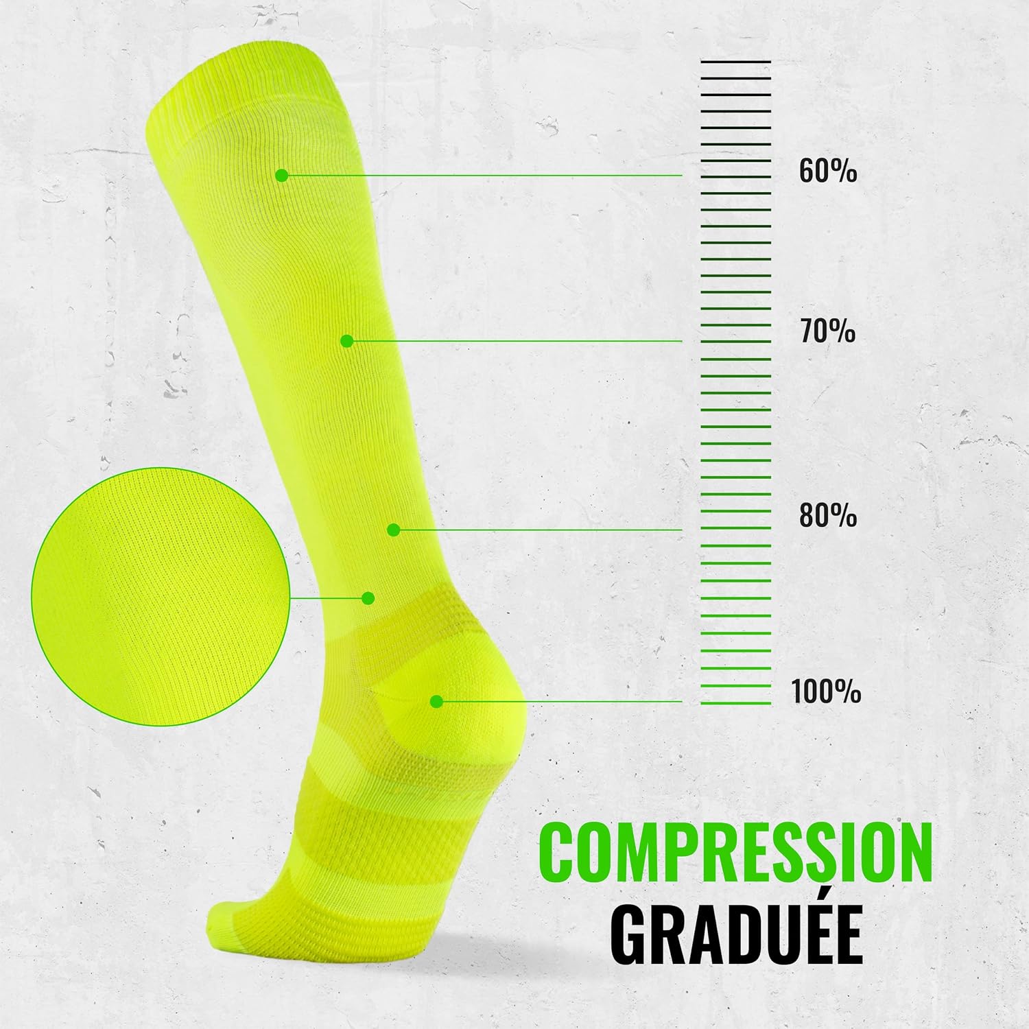 Detalle 2 de COMPRESSION FOR ATHLETES V1 chaussettes 16–21 mmHg