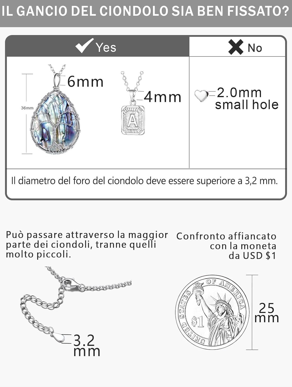 Thumbnail 5 de Silvora Catenina in Acciaio 2 mm per Donna e Uomo – Lunghezze 35–75 cm, acciaio inox 316L, confezione regalo