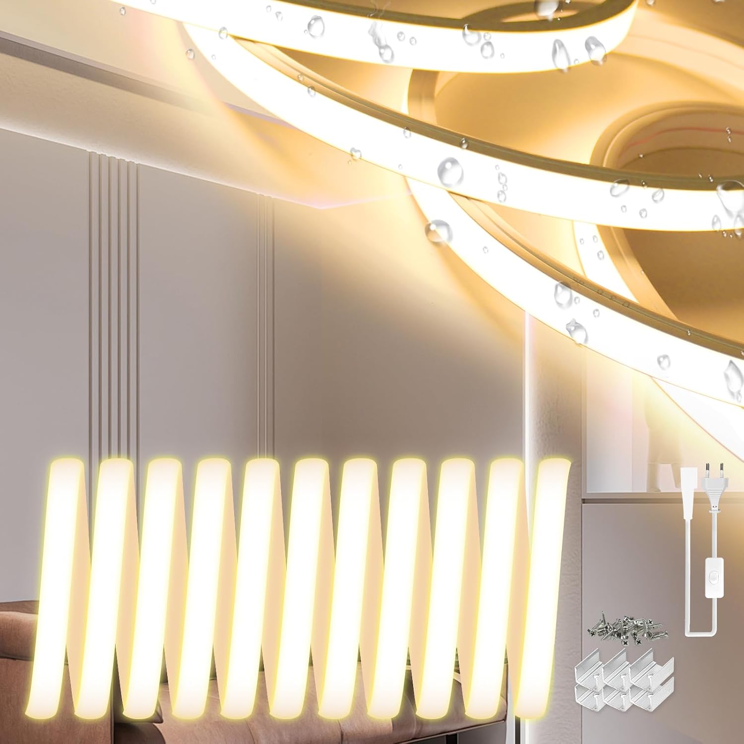 Detalle de SUCIKORIO D756-20m-Nuan siliconen neon ledstrip, 20 m, IP65, warm wit