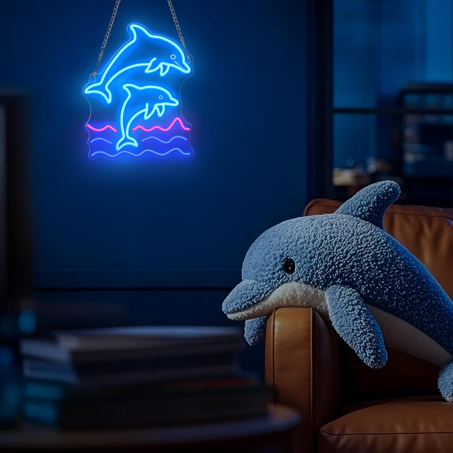 Thumbnail 5 de Delphin Neon-Schild für Partys