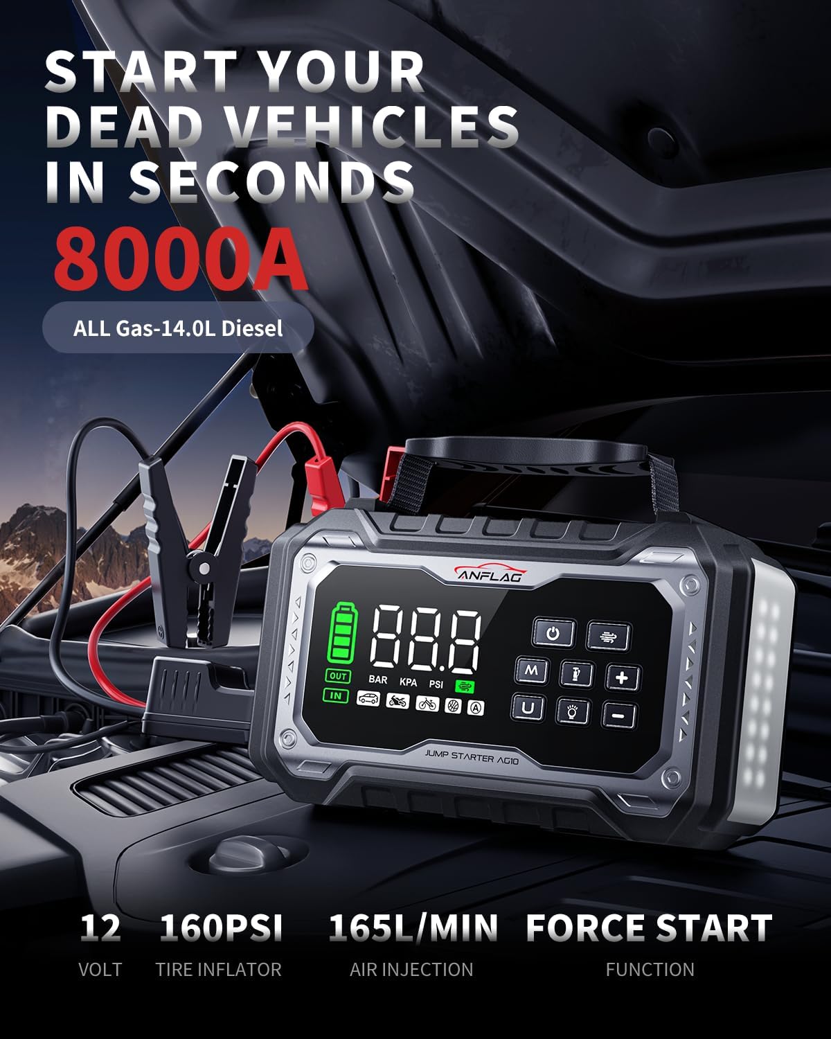 Detalle 2 de Car Battery Jump Starter 8000A