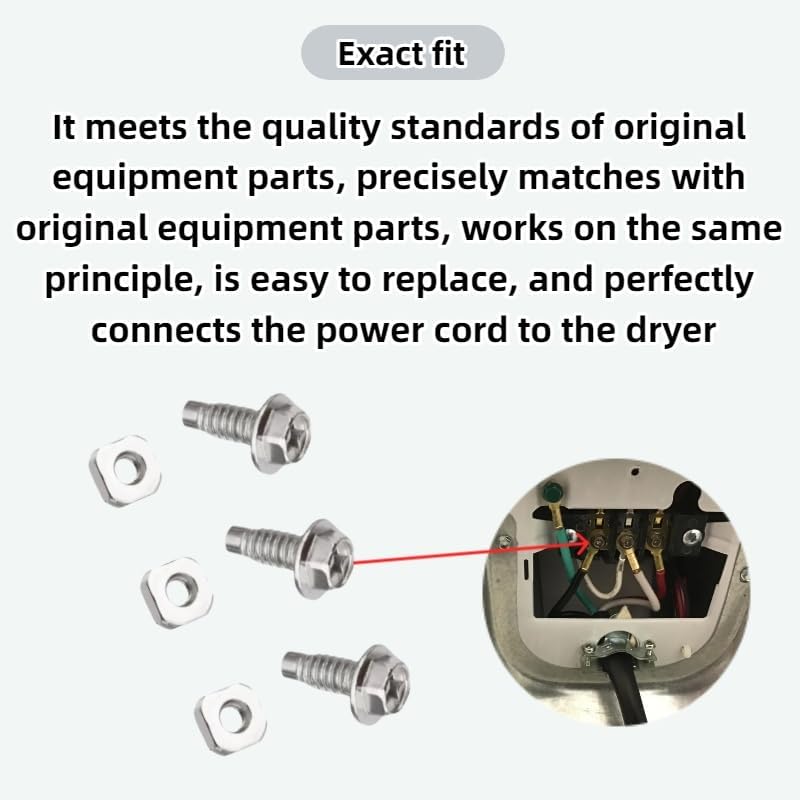 Detalle de Uiivup 279393 Dryer Terminal Block Screw Kit, 3-Pack with Nuts