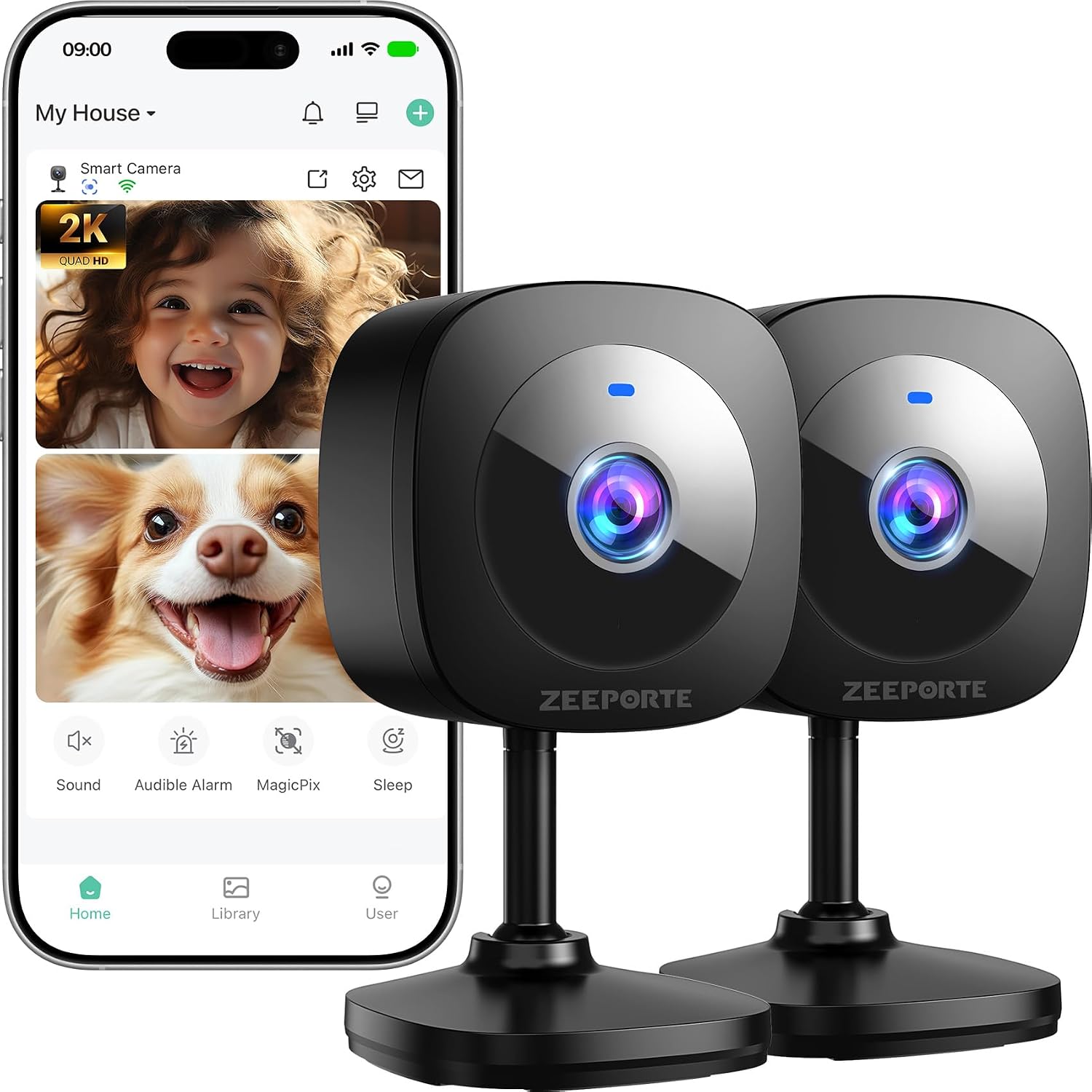Detalle de ZEEPORTE Indoor Security Camera 2K