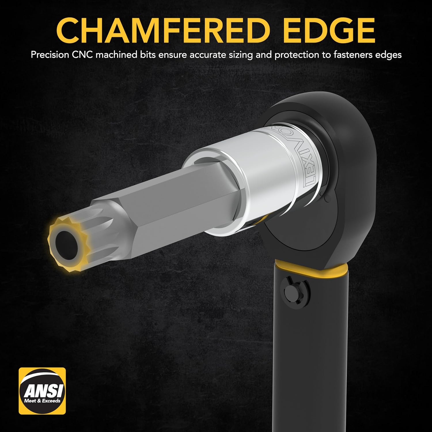 Thumbnail 4 de LEXIVON XZN Triple Square Spline Bit Socket Set (Extra Long 4-Inch) – 10-Piece M4–M18, S2 Alloy Steel, LX-145L case