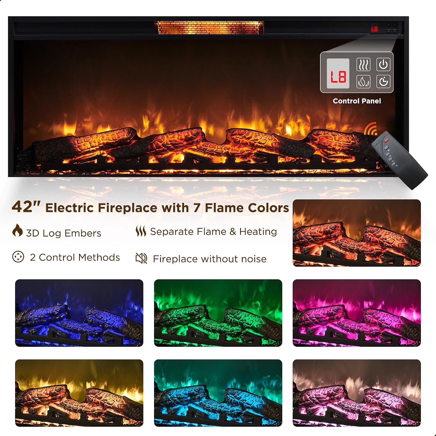 Thumbnail 3 de OKD Fireplace TV Stand, 70-inch