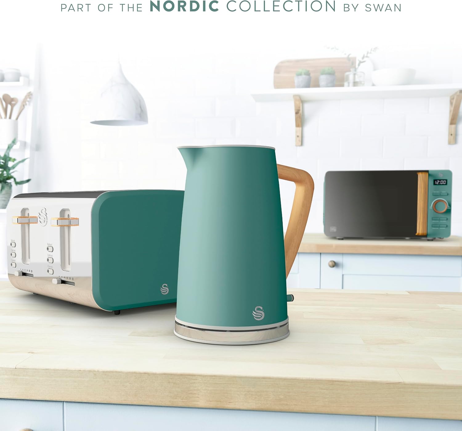 Thumbnail 4 de Swan SK14610GREN Nordic Cordless Kettle