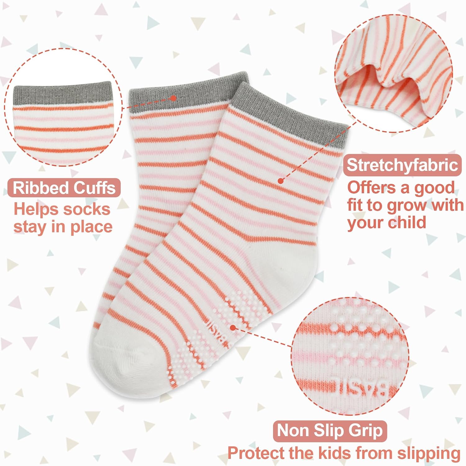 Thumbnail 5 de GRPSKCOS Toddler Non Slip Socks 12 Pack