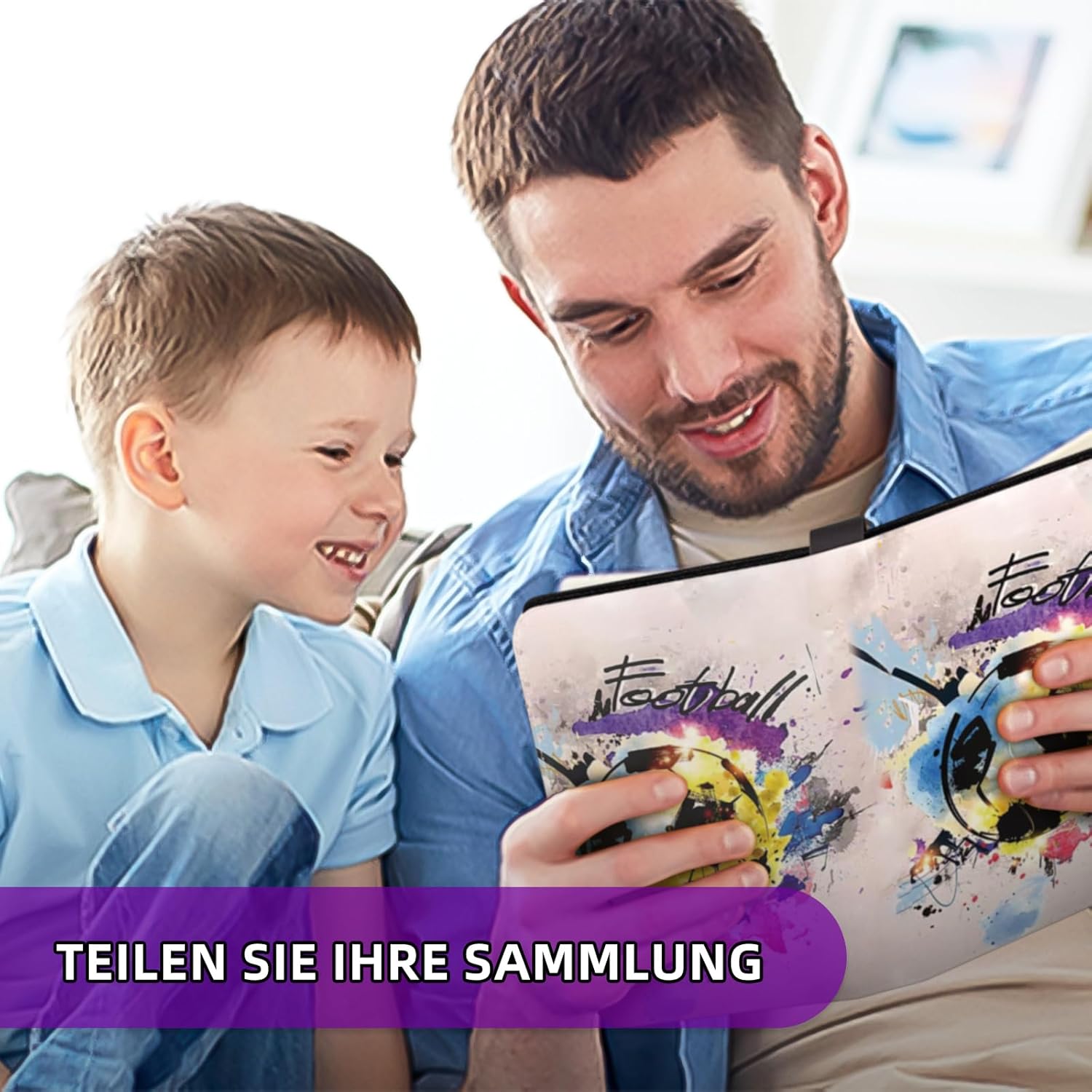 Thumbnail 6 de Sammelalbum für Fußballkarten – 50 Seiten, 400 Karten Kapazität, PU-Leder, Reißverschluss
