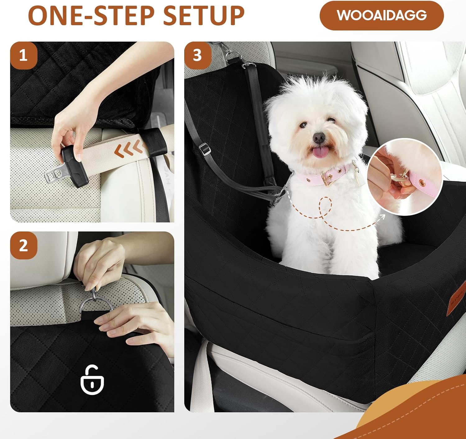 Thumbnail 4 de WOOAIDAGG Hundeautositz 20 inches
