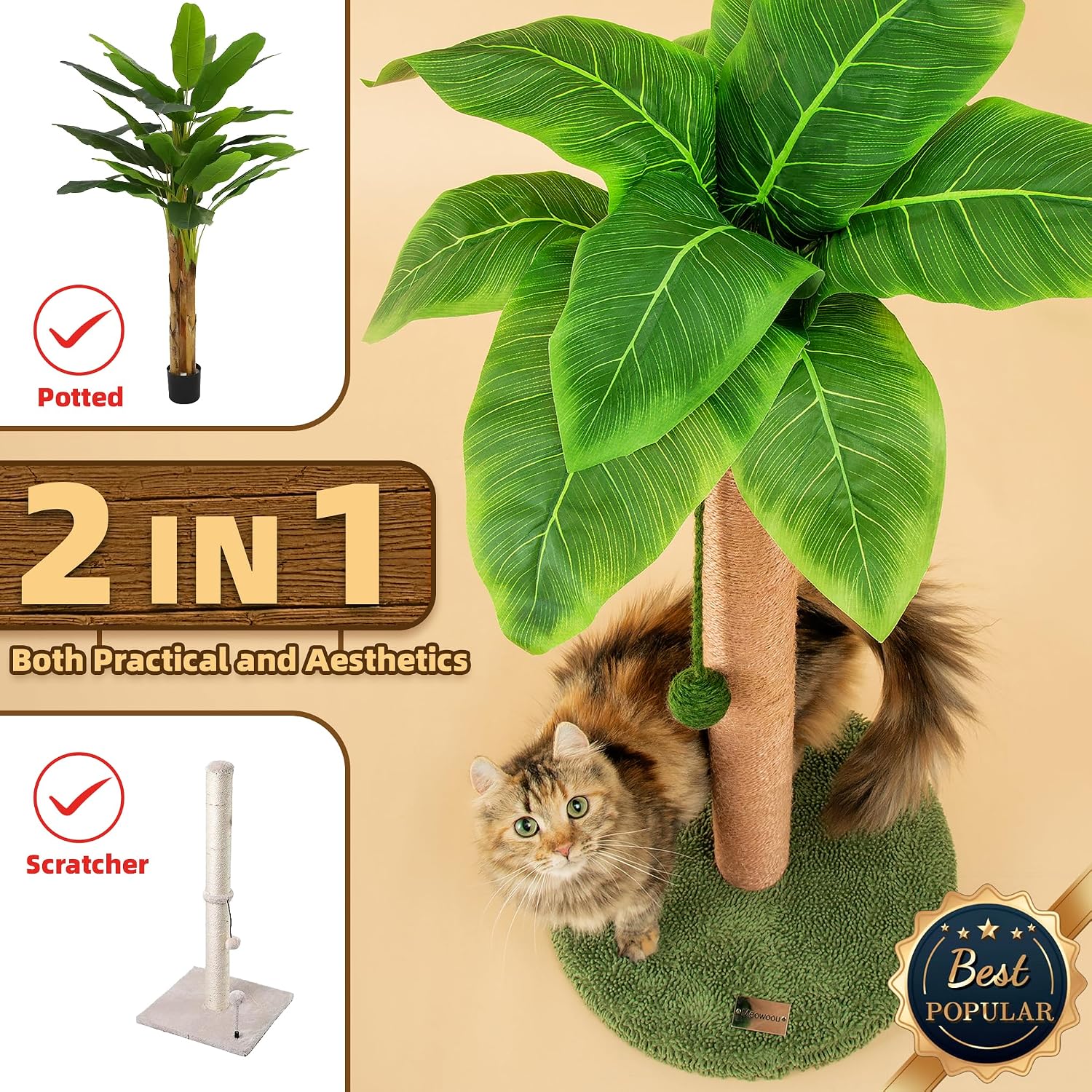 Detalle 2 de Cat Scratching Post 84 cm for Kittens
