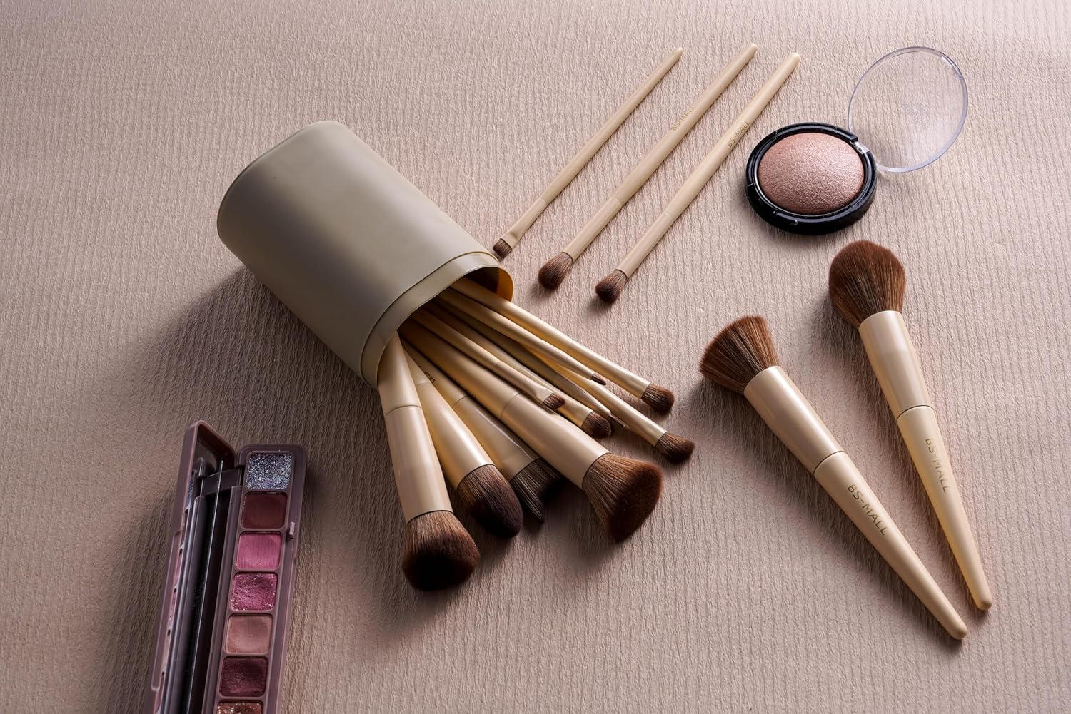 Thumbnail 6 de BS-MALL 18-Piece Professional Makeup Brush Set with Travel Case (Matte White Beige)