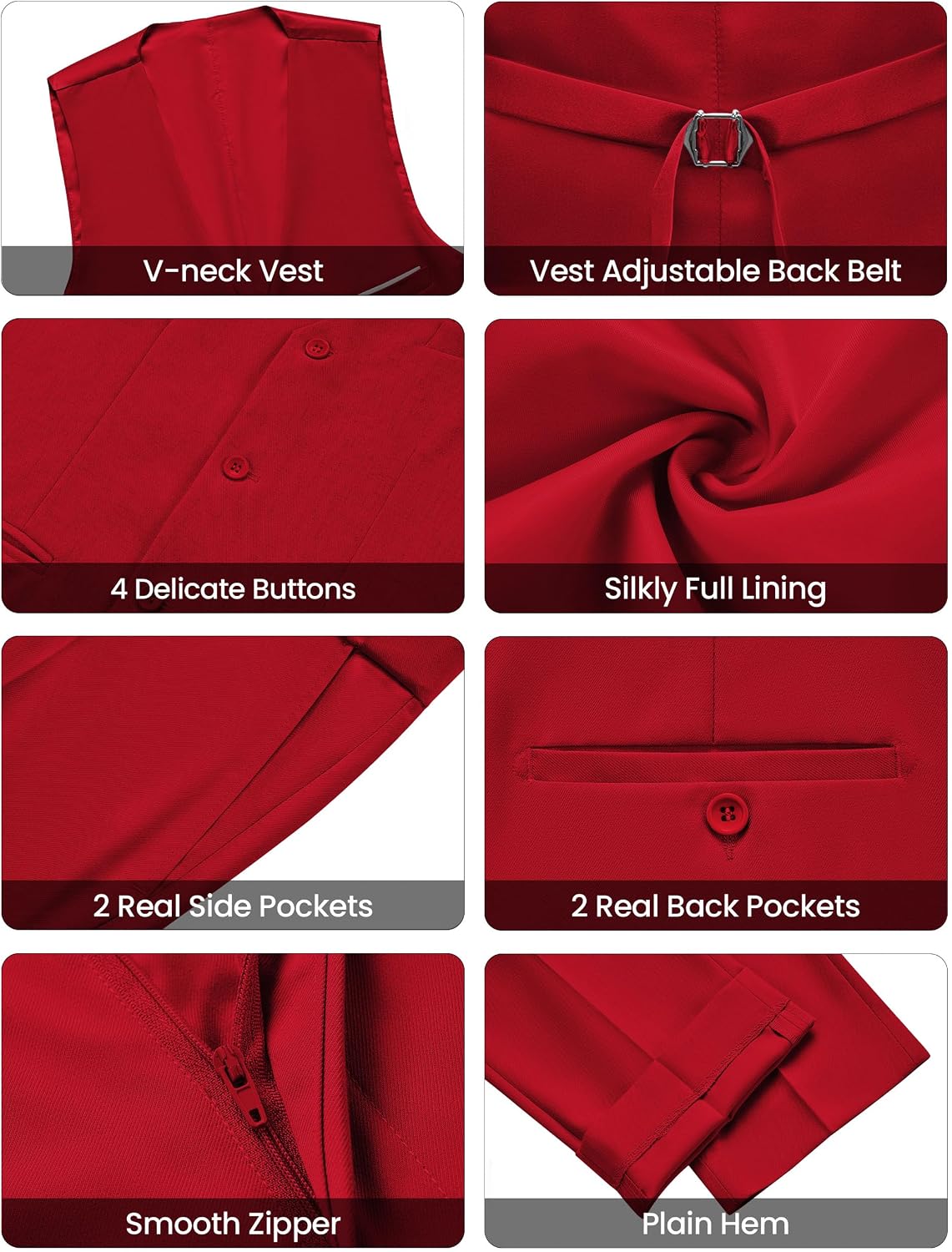 Thumbnail 5 de WULFUL Men’s Slim Fit Suit 3-Piece