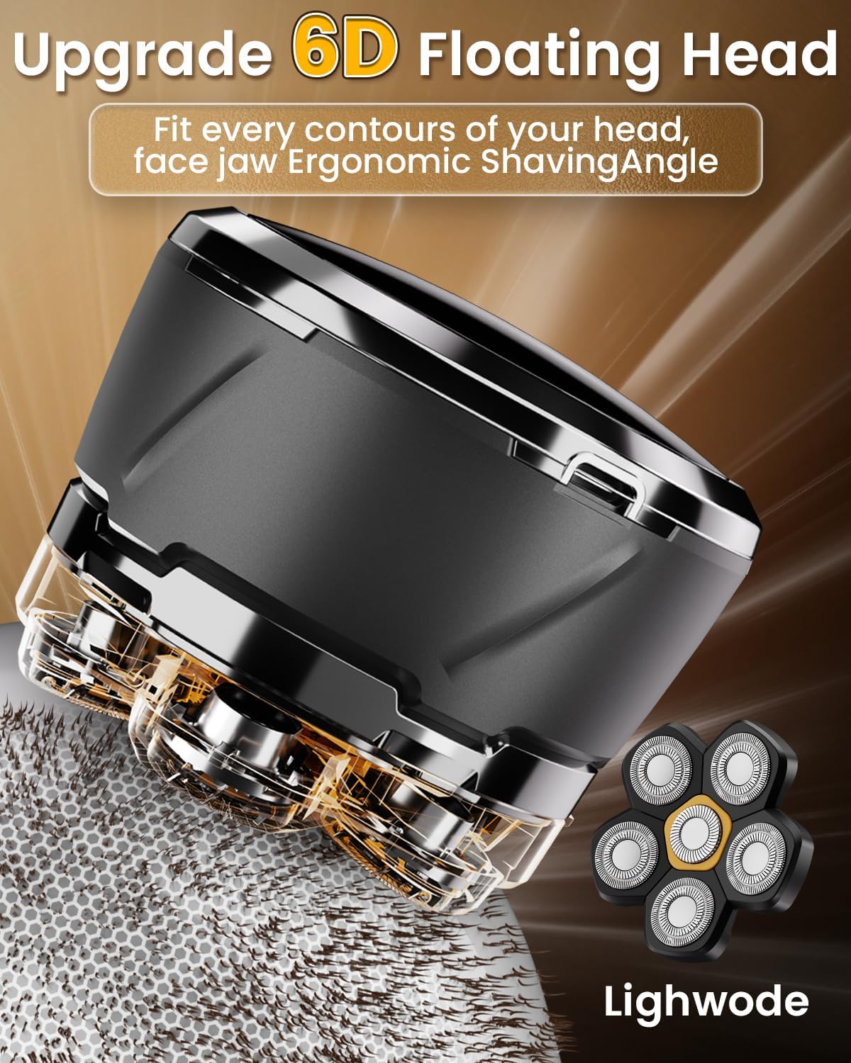 Detalle de Head Shavers for Men: 2026 Upgraded 6D Flexible Head Shaver for Bald Men