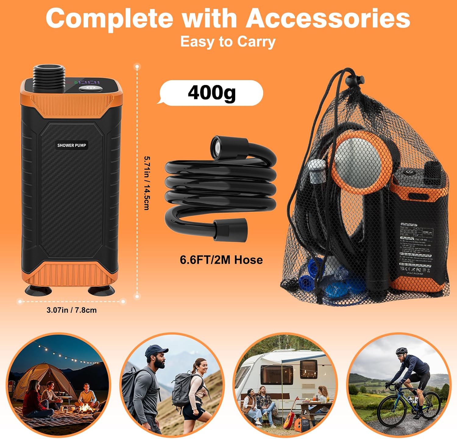 Thumbnail 5 de Heyeke Portable Camping Shower with 8000mAh Battery and LED Display