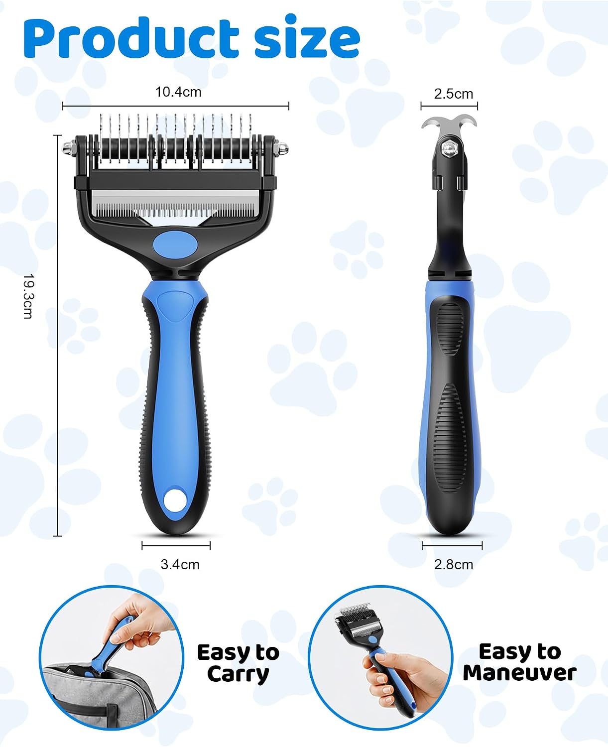 Thumbnail 6 de XIHUAN 3-in-1 honden- en kattenborstel voor lange vacht met 9 en 17 tanden