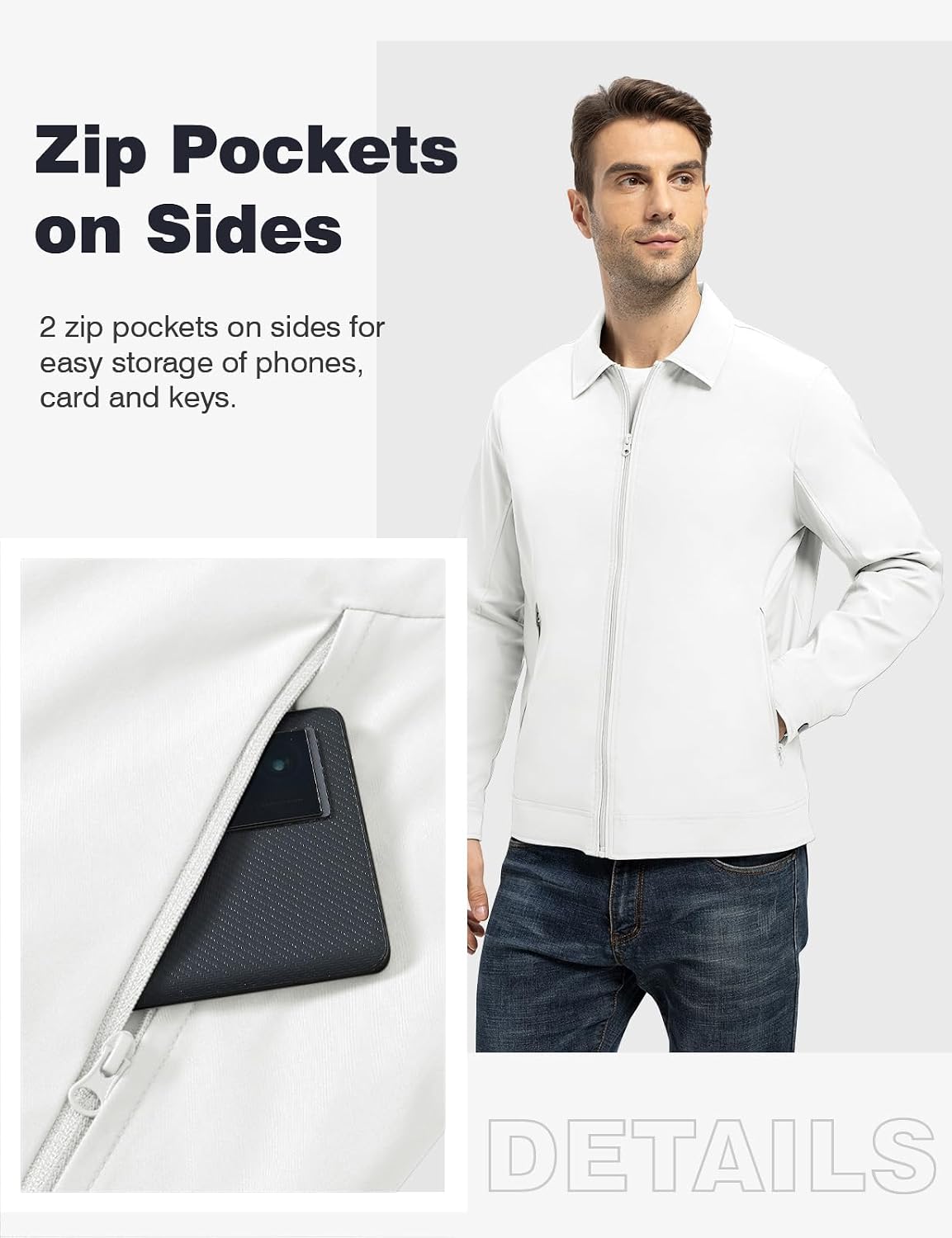 Detalle 2 de TBMPOY Men's Lightweight Windbreaker