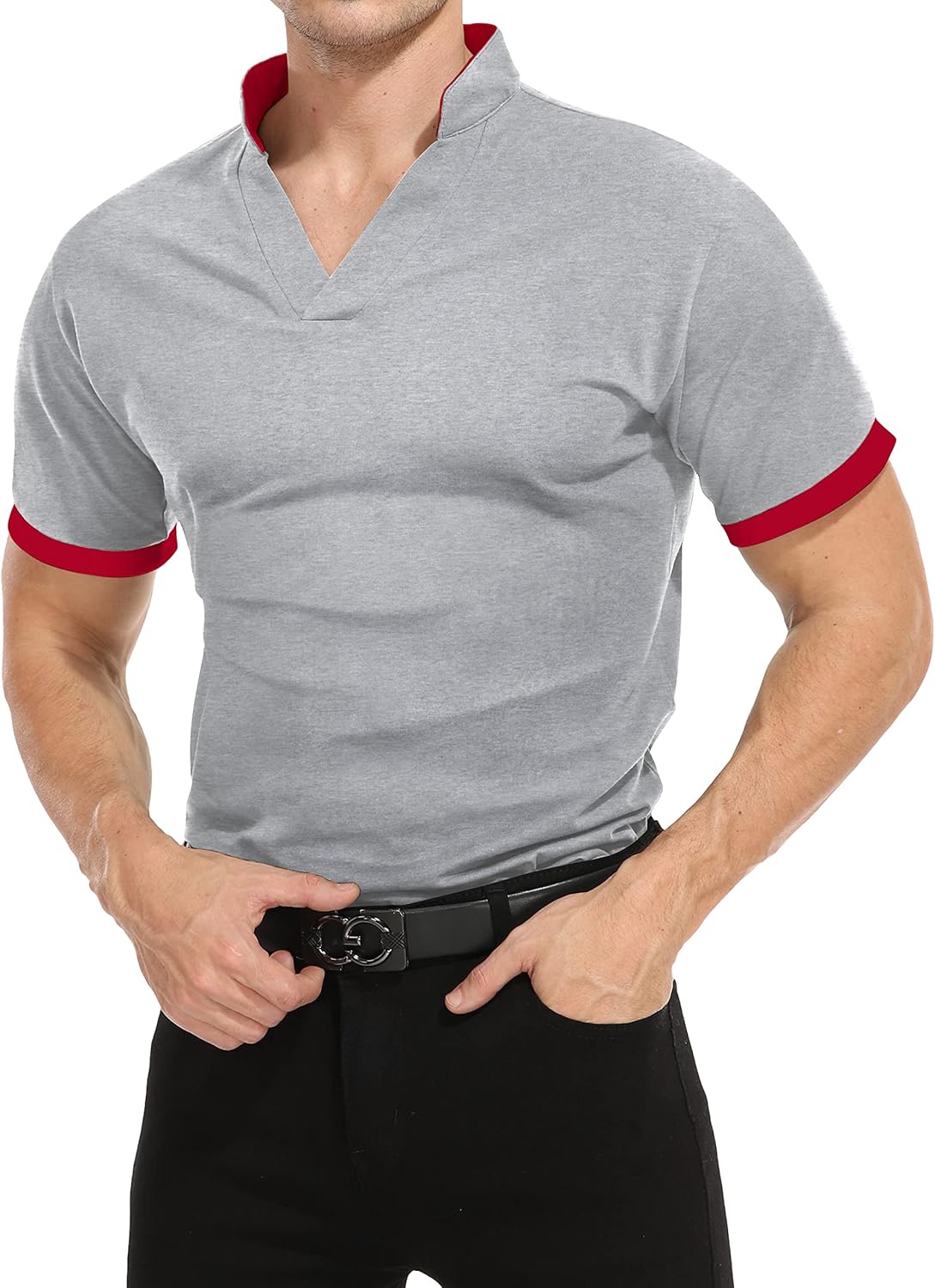 Thumbnail 3 de KUYIGO Poloshirt Slim Fit mit Stehkragen