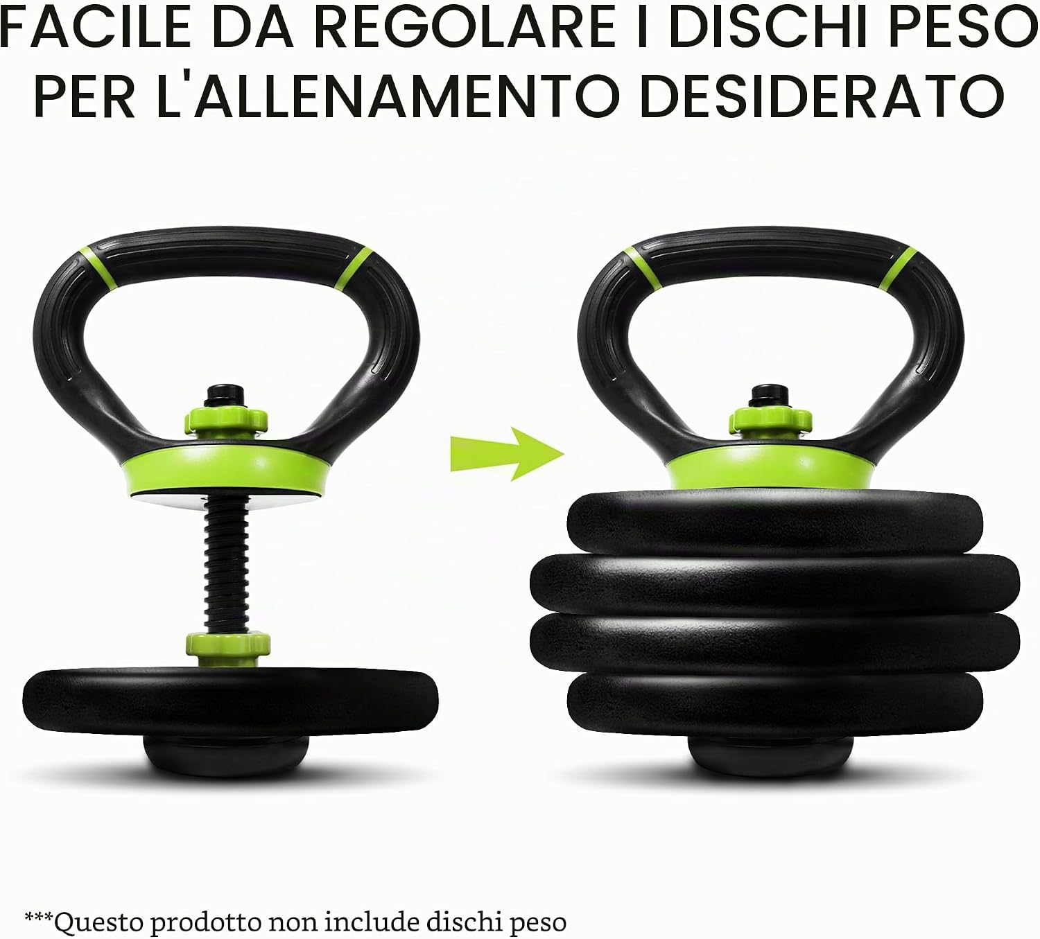 Detalle de Yes4All impugnatura regolabile per kettlebell: convertitore di piastre di peso