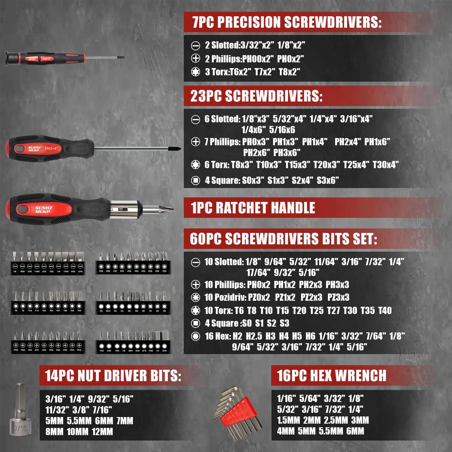 Thumbnail 1 de SUNHZMCKP 124-Piece Screwdriver Set